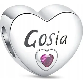 Přívěsek Přívěsek STŘÍBRO 925 Korálek Charms Jméno Gosia Małgorzata Srdce