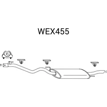 Zadní díl výfuku QWP Zadní tlumič výfuku QWP WEX455