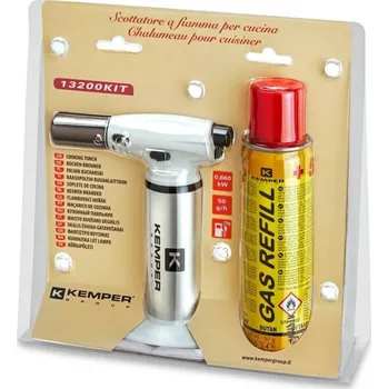 Turistický vařič KMP Mini-hořák kuchyňský + plyn butan 90 g (150ml)