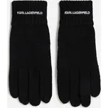 RUKAVICE KARL LAGERFELD K/ESSENTIAL LOGO KNIT GLOVES BLACK