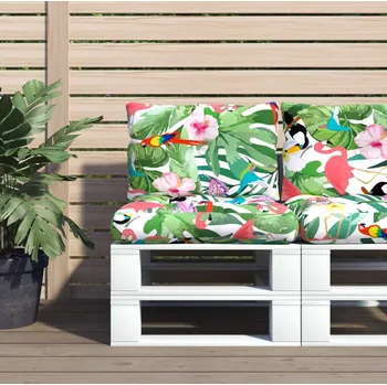 Podsedák vidaXL Podušky na palety 2 ks textil [360822] Barva: zelená a růžová