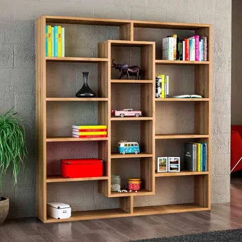 regál BULDAN designová knihovna, ořech