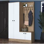 ZANICA předsíňová stěna, bílá/ořech