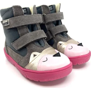 Dívčí zimní obuv Dětské zimní boty KTR 315 Sova šedá VLNA 22, Vnitřní délka boty: 14,2 cm