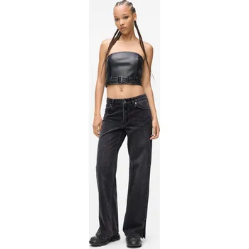 Dámské džíny DŽÍNY KARL LAGERFELD JEANS KLJ LR WIDE LEG DENIM WASHED BLACK