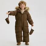 Reserved - Zateplená kombinéza s palčáky - tmavě hnědá - 858ET-89X - 858ET-89X-80