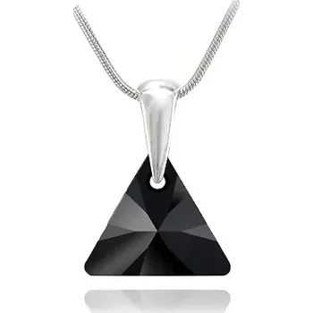 Náhrdelník Swarovski Elements Xilion Triangle krystal 12mm - Stříbrný náhrdelník (přívěsek + řetízek) visací černý trojúhelník 39174.2 Jet (černá)