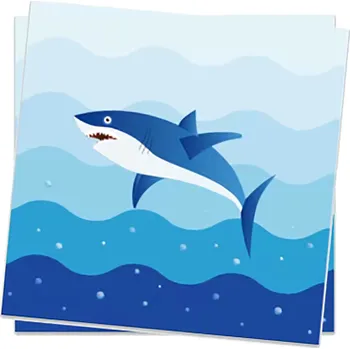 Papírový ubrousek PAPÍROVÉ UBROUSKY ŽRALOK ŽRALOK dekorace narozeniny dort 12 Ks