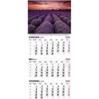 Kalendář Kalendarz 2026 trójdzielny na spirali MIX