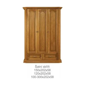 Knihovna Rustikální Šatní skříň třídveřová