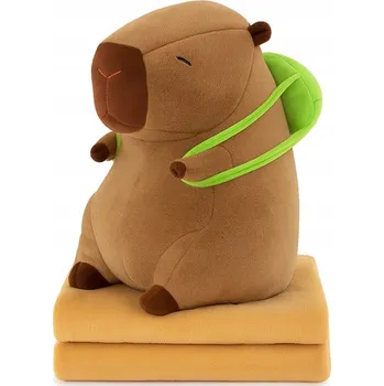 plyšák PLYŠOVÁ HRAČKA S DEKOU POLŠTÁŘ PLYŠÁK KAPYBARA 3V1 45 CM VELKÝ PLYŠOVÝ MAZLÍČEK PŘÍTULNÍČEK