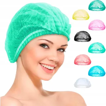 Čepice ČEPICE z netkané textilie jednorázová harmonika čepice CLIP zelená 100 ks