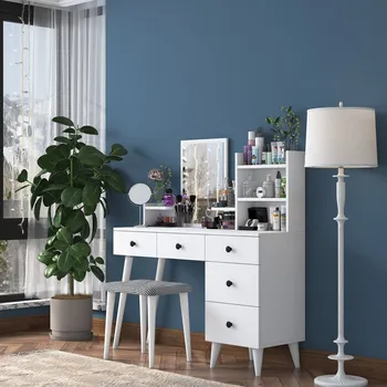 Toaletní stolek LINFANO toaletní stolek se zrcadlem, bílá