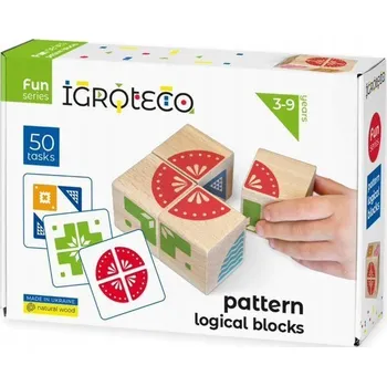 Dřevěná hračka Montessori dřevěné kostky - poskládej vzor