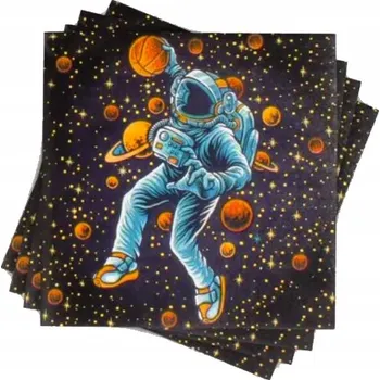Papírový ubrousek PAPÍROVÉ UBROUSKY KOSMONAUTI basketbal narozeninová dekorace 12 Ks