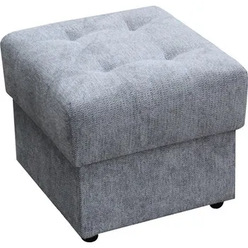 Taburet ALASKA NEW taburet 46x36x46 - látka RUN AGAIN 80 - Světle šedá (K250) NOVINKA