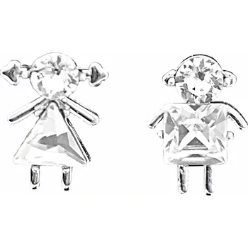 Módní doplněk JSB bijoux s.r.o. Náušnice puzety z bižuterní slitiny holka a kluk s krystaly Swarovski Crystal