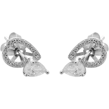 Módní doplněk JSB bijoux s.r.o. Stříbrné náušnice kapka z dvou částí s Kubickými zirkony Crystal (Stříbro 925/1000)