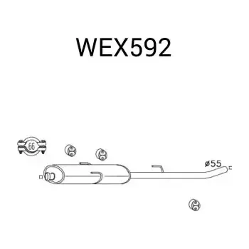 Tlumič výfuku QWP Střední tlumič výfuku QWP WEX592