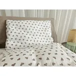 Mušelínové povlečení srdíčka - 240x220+2x50x70 cm šev uprostřed