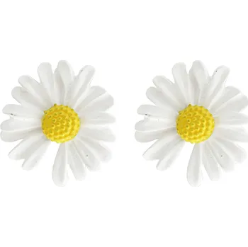 Náušnice JSB bijoux s.r.o. Náušnice puzety z bižuterní slitiny smaltovaná kopretina