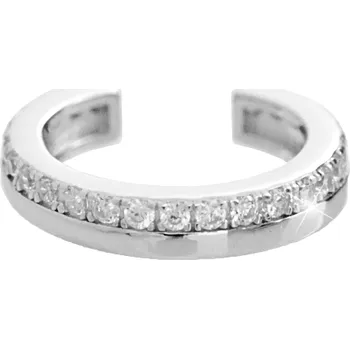 Náušnice JSB bijoux s.r.o. Stříbrná nasazovací single náušnice s řadou Kubických zirkonů Crystal (Stříbro 925/1000)