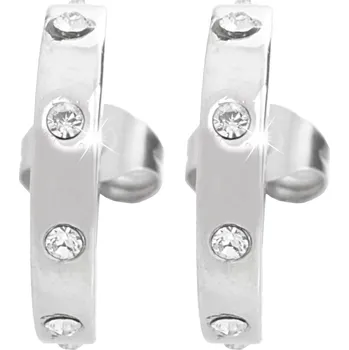 Módní doplněk JSB bijoux s.r.o. Náušnice kreole z bižuterní slitiny s krystaly Swarovski v rozestupech Crystal