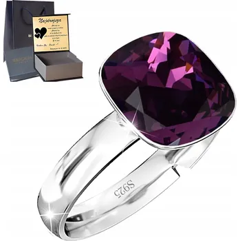 Prsten Stříbrný Prstýnek 925, nastavitelná velikost, Dárek pro ženy, s křišťálem