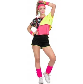 Karnevalový kostým KOSTÝM DÁMSKÝ FITNESS NEONOVÝ SPORTOVNÍ 80. LÉTA 90. LÉTA PŘEVLEK KARNEVAL S