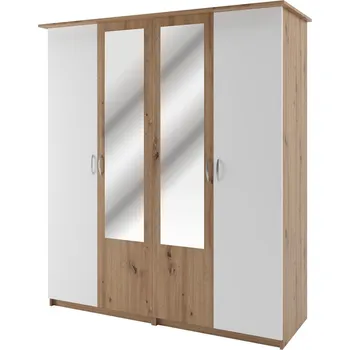 Šatní skříň GOUDAR šatní skříň 4D, dub Artisan/bílá