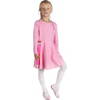 Dívčí šaty Dívčí rozšířené Šaty s dlouhým rukávem, růžové 116 YOCLUB