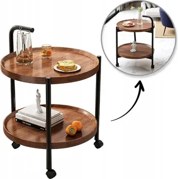 Konferenční stolek Konferenční stolek Ecarla kulatý 50 x 50 x 64 cm Dub hnědý