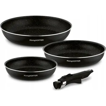 Pánev Sada pánví s odnímatelnou rukojetí Konighoffer Spinel Black 20 cm 24 cm 28 cm