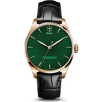 Hodinky Biatec Majestic SE 01 WLD - Černý kožený řemínek z pravého aligátora + 5 let záruka a dárek ZDARMA