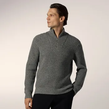 Pánský svetr Reserved - Svetr s příměsí vlny - středně šedá - 430GQ-85M - 430GQ-85M-S