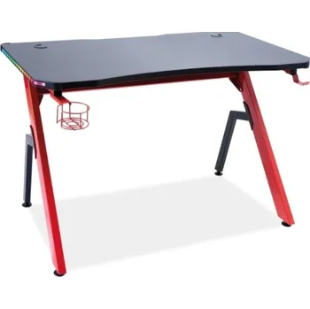 Psací stůl Pracovní stůl B-006 s LED osvětlením, černá/červená