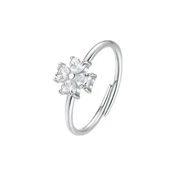 Prsten Prsten Luca Barra z chirurgické oceli se čtyřlístkem ANK620