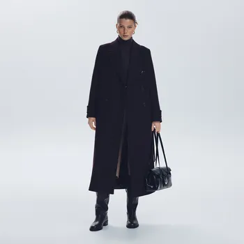 Dámský kabát Reserved - Kabát ze směsi vlny - bordó - UA745-53X - UA745-53X-XS