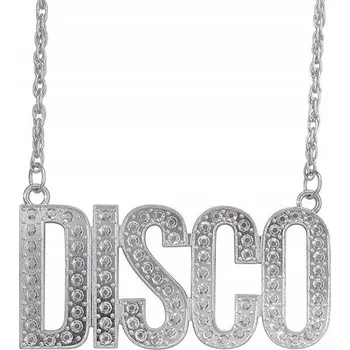 Náhrdelník STŘÍBRNÝ NÁHRDELNÍK S NÁPISEM DISCO 65 CM NA ŘETÍZKU, PÁRTY