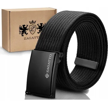 Opasek Pánský látkový opasek ke kalhotám silný vojenský taktický opasek černý ZAGATTO