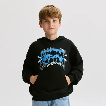 Chlapecká mikina Reserved - Bavlněná mikina s kapucí - černý - 923FJ-99X - 923FJ-99X-128