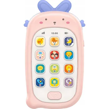 Hračka pro nejmenší TELEFON SMARTFON INTERAKTIVNÍ DIKTAFON MELODIE ZVUKY HRAČKA VZDĚLÁVACÍ