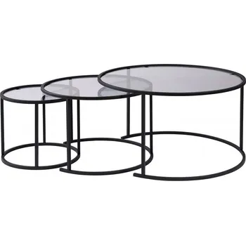Konferenční stolek Aurum sada tří konferenčních stolků, černá / šedá