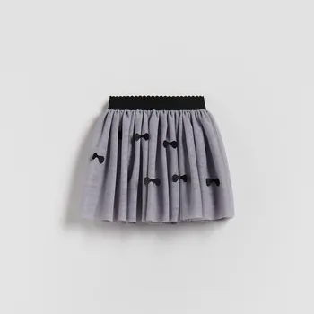 Dívčí šaty Reserved - Tylová sukně s mašličkami - tmavě šedá - 546FW-90X - 546FW-90X-104