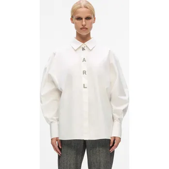 Dámská košile KOŠILE KARL LAGERFELD KARL SNAP FASHION POPLIN SHIRT WHITE