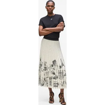 Dámská sukně SUKNĚ KARL LAGERFELD PARIS SKETCH PLEATED SKIRT PRISTINE
