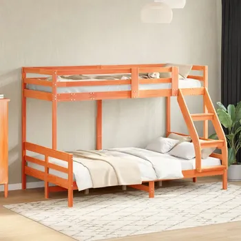 Postel zahrada-XL Patrová postel 80 x 200/120 x 200 cm voskově hnědá borové dřevo 3207180