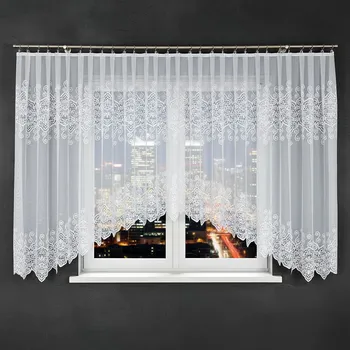 Dekorační krátká vzorovaná záclona na žabky CELINA 160 bílá 500x160 cm MyBestHome