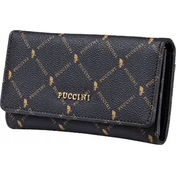 Peněženka Dámská peněženka střední velikosti Eko Kůže PUCCINI Hnědá s monogramem PLXP0315 2