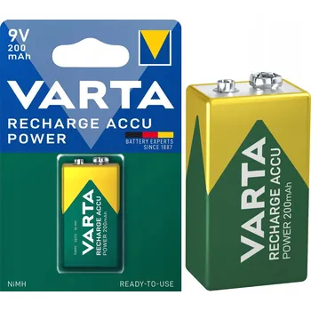 Článková baterie Nikl-metalhydridová (NiMH) Nabíjecí Baterie Varta 9V (6F22) 200 mAh 1 ks